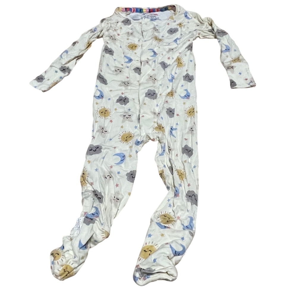Magnetic Me Celestial Sun Moon Star Footie Pajama‎ 12-18 Months White Gray I09